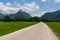 Soca - Scenic hiking trail to mount Svinjak seen from Bovec, Julian Alps, Slovenia