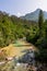 Soca - Scenic view of mount Svinjak and Soca river in Bovec, Triglav National Park, Slovenia