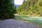 Soca - Turquoise creek of Soca river in Bovec, Triglav National Park, Slovenia