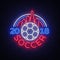 Soccer 2018 Neon Sign Vector. Football Championship design template, neon style logo, bright night signboard, light