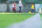 Soccer Academy for children training blurred for background