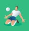 Soccer action player , football player celebrate goal illustration