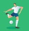 Soccer action player , football player celebrate goal vector illustration