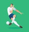Soccer action player , football player vector illustration