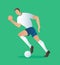 Soccer action player , football player vector illustration