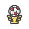 Soccer Award gold cup Vector icon Cartoon illustration