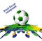 Soccer background with Brazil colors grunge splash vect