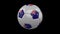 Soccer ball with Australia flag colors rotates on transparent background, 3d rendering, prores 4444 with alpha channel, loop