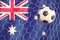 Soccer ball and australian flag