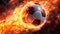 Soccer ball becomes a flaming meteor, hurtling towards the net. Generative AI