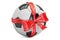 Soccer ball with bow and ribbon closeup, gift concept. 3D render