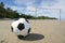 Soccer Ball on Brazilian Beach Football Pitch