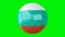 Soccer ball with bulgaria flag on Green screen