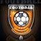 Soccer ball in center of shield. Sport logo for any football team