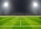 Soccer ball on center soccer field