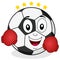 Soccer Ball Character with Boxing Gloves