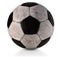 Soccer ball, classic, dirty and used - Classic football ball - Used and dirty classic soccer ball in white background 3D illustrat