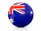 Soccer Ball, Classic soccer ball painted with the colors of the flag of Australia and apparent leather texture in studio, 3D illus