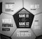 Soccer ball close up with text for football match design. Vector