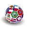 Soccer Ball with Collage American states flag
