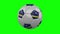 Soccer ball with Curacao flag on green chroma key, loop