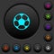 Soccer ball dark push buttons with color icons