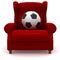 Soccer ball in easy chair