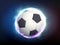 Soccer ball with electric discharges and lightning