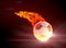 Soccer ball in energy flame