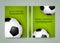 Soccer ball field banner, Sport cover, A4 size paper, Vector