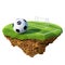 Soccer ball on field, penalty area and goal based