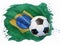 Soccer ball, flag Brazil.