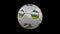 Soccer ball with flag Central African Republic loop 4k with alpha