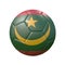 Soccer ball in flag colors isolated on white background. Mauritania.