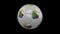 Soccer ball with flag Comoros loop 4k with alpha