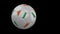 Soccer ball with flag Cote dIvoire - Ivory Coast, slow motion blur, 4k footage with alpha channel