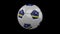 Soccer ball with flag Curacao, 4k with alpha, loop