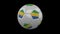 Soccer ball with flag Gabon loop 4k with alpha