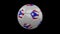 Soccer ball with flag Puerto Rico, 4k with alpha, loop