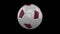 Soccer ball with flag Qatar, alpha loop