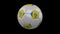 Soccer ball with flag Saint Vincent and the Grenadines, 4k with alpha, loop