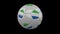 Soccer ball with flag Sierra Leone loop 4k with alpha