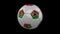 Soccer ball with flag Vanuatu, 4k with alpha, loop