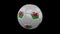 Soccer ball with the flag of Wales, 4k prores footage with alpha channel, loop