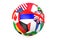 Soccer ball with flags