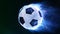 Soccer Ball Flying in Flames 4K Loop