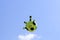 Soccer ball flying in the sky