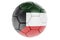 Soccer ball or football ball with Kuwaiti flag, 3D rendering