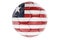 Soccer ball or football ball with Liberian flag, 3D rendering