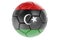 Soccer ball or football ball with Libyan flag, 3D rendering